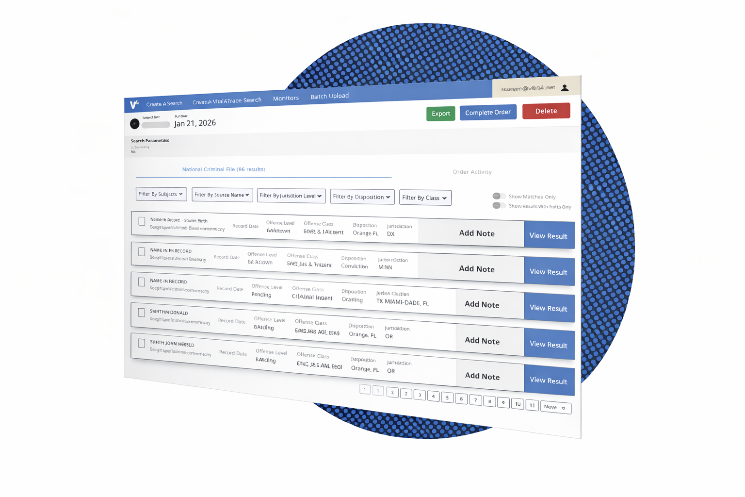 Vital4CRIM search interface